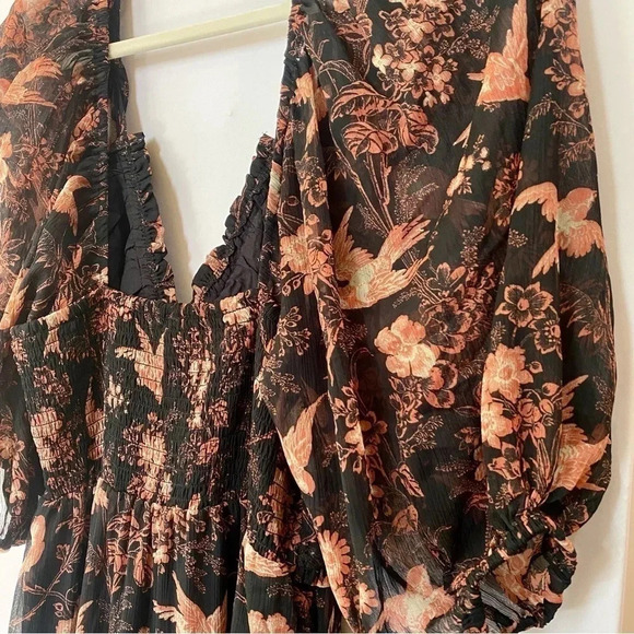 New Free People Youre A Jewel Maxi Dress Printed Floral Summer Long Sleeve - Picture 10 of 13